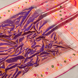 Dual shade pure katan silk Handwoven banarasi saree