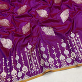 Magenta colour pure katan silk handwoven banarasi saree
