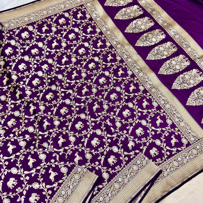 Pure katan silk Handwoven banarasi saree