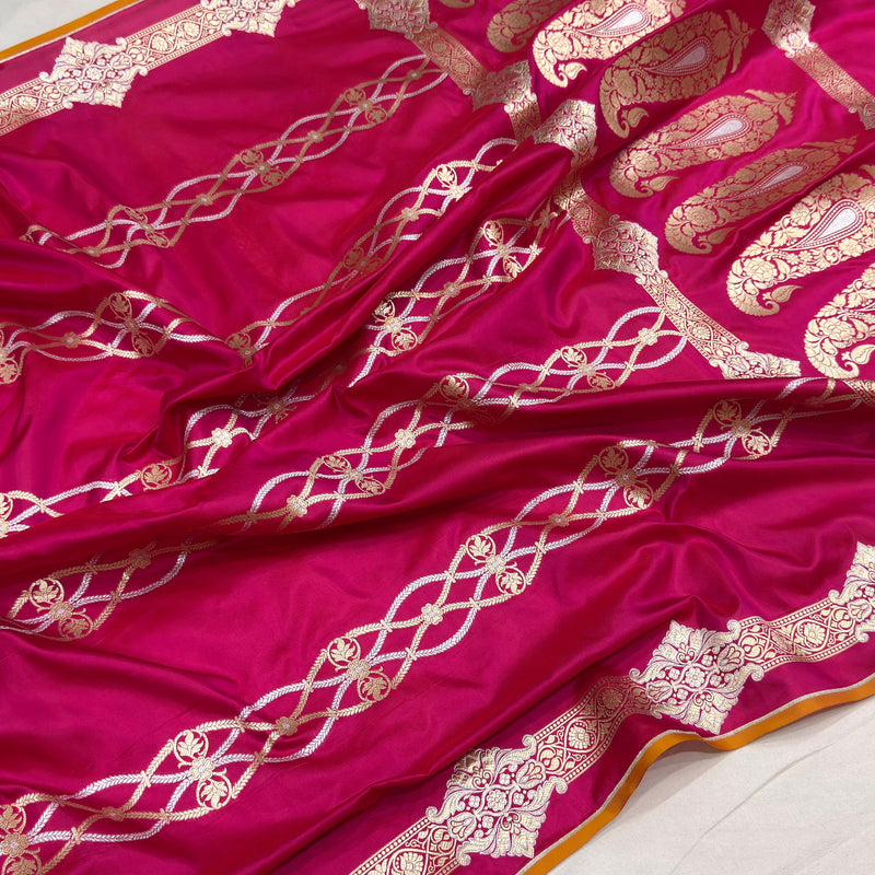 Pure katan silk Handwoven banarasi saree