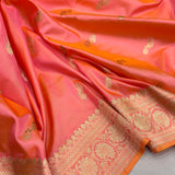 Dual Sade pure Katan silk handwoven banarasi saree