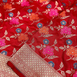 Red Color Pure Katan Silk Handwoven Banarasi Saree