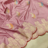 Light Pink Color Katan Silk Handwoven Banarasi Saree