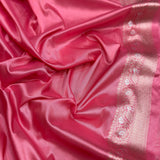 Light pink colour pure Katan silk handwoven banarasi saree