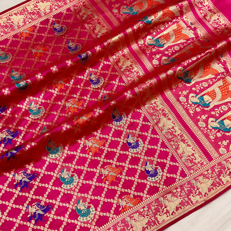 Pure katan silk Handwoven banarasi saree