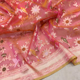 Pure kora Handwoven Banarasi saree