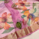 Multicolour pure kora Handwoven Banarasi saree