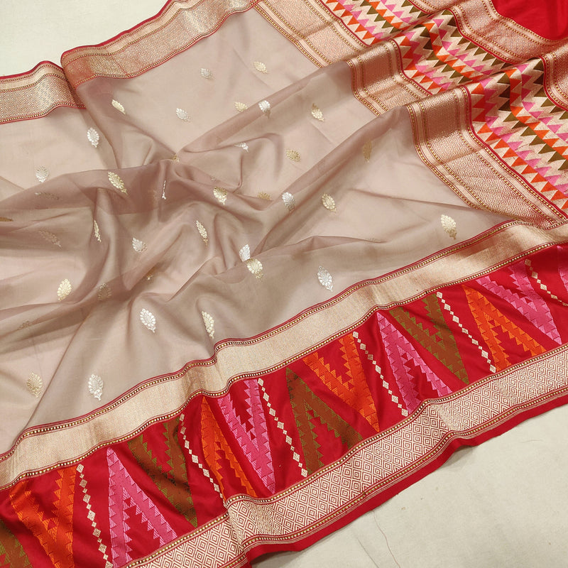 Pure Kora Silk Handwoven Banarasi Saree