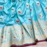 Pure katan silk Handwoven banarasi saree
