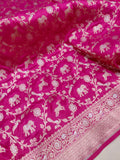 Pink colour pure Katan silk handwoven banarasi saree