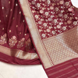 Brown colour pure katan silk two piece