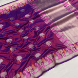 Dual Sade pure Katan silk handwoven banarasi saree