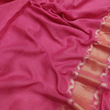 Pink colour pure cotton handwoven Banarasi saree