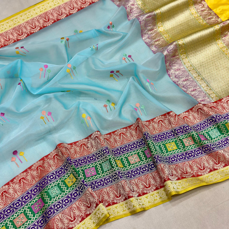 Pure Kora Silk Handwoven Banarasi Saree