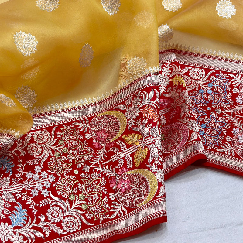 Pure Kora Silk Handwoven Banarasi Saree
