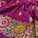 Dual Shade Pure Katan Silk Handwoven Banarasi Saree