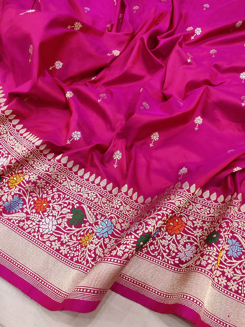 Pink Colour Pure Katan Silk Handwoven Banarasi Saree