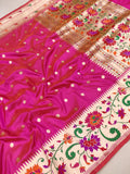 Pink Color Pure Katan Silk Handwoven Banarasi Saree
