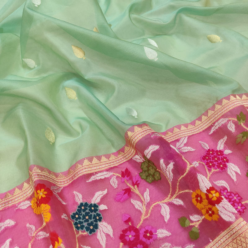 Pure Kora Silk Handwoven Banarasi Saree