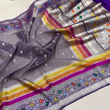 Pure kora Handwoven Banarasi saree