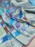 Multicolor Pure Katan Silk Handwoven Banarasi Rangkat Saree