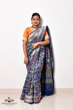Royal Blue Katan Silk Handwoven Banarasi Patola Saree