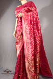 Pink Katan Silk Handwoven Banarasi Patola Saree