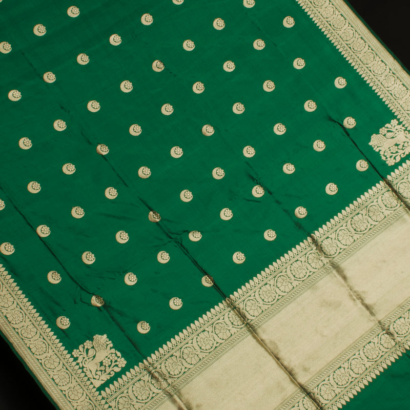 Green Katan Silk Handwoven Banarasi Saree