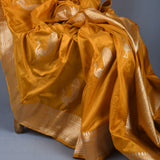 Mustard Yellow Colour Katan Silk Handwoven Banarasi Saree