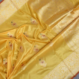 Yellow Katan Silk Banarasi Saree