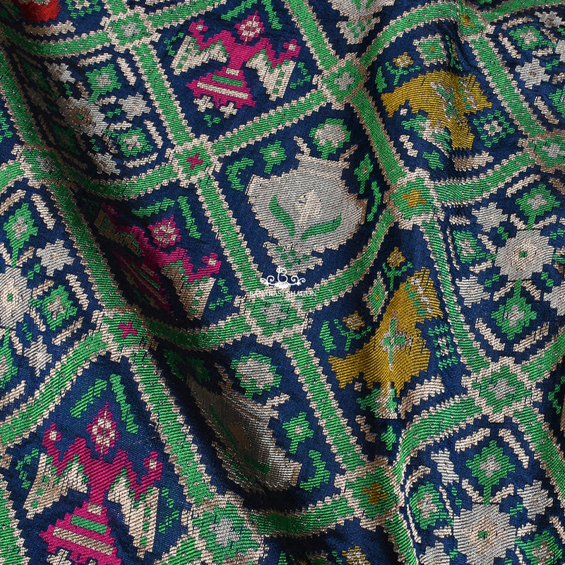 Katan Silk Banarasi Handwoven Pathan Patola Dupatta,