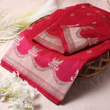 Red-rani Shot Color Katan Silk Handwoven Banarasi Saree