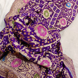 Purple Colour Banarasi Handwoven Bandhani Saree