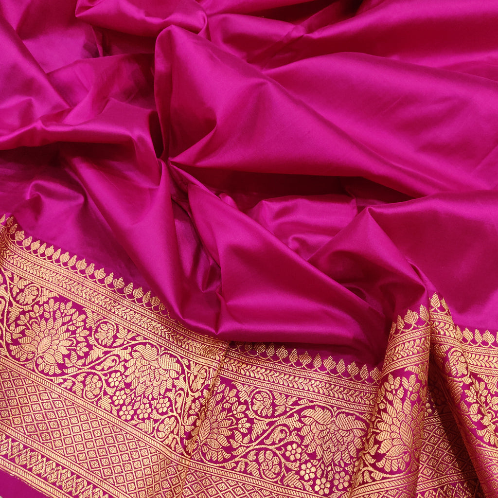 Rama Green Tussar Silk Handwoven Banarasi Saree