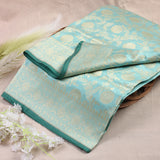 Powder Blue Colour Katan Silk Handwoven Banarasi Saree