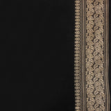 Black Color Pure Cotton Silk Handwoven Banarasi Saree