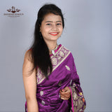 Magenta Katan Silk Handwoven Banarasi Saree