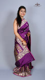 Magenta Katan Silk Handwoven Banarasi Saree