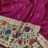 Magenta Pure Katan Silk Handwoven Banarasi Saree