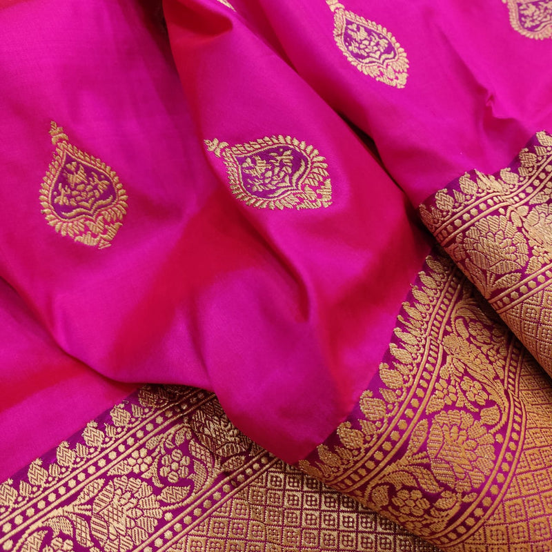 Pink Colour Katan Silk Handwoven Banarasi Saree