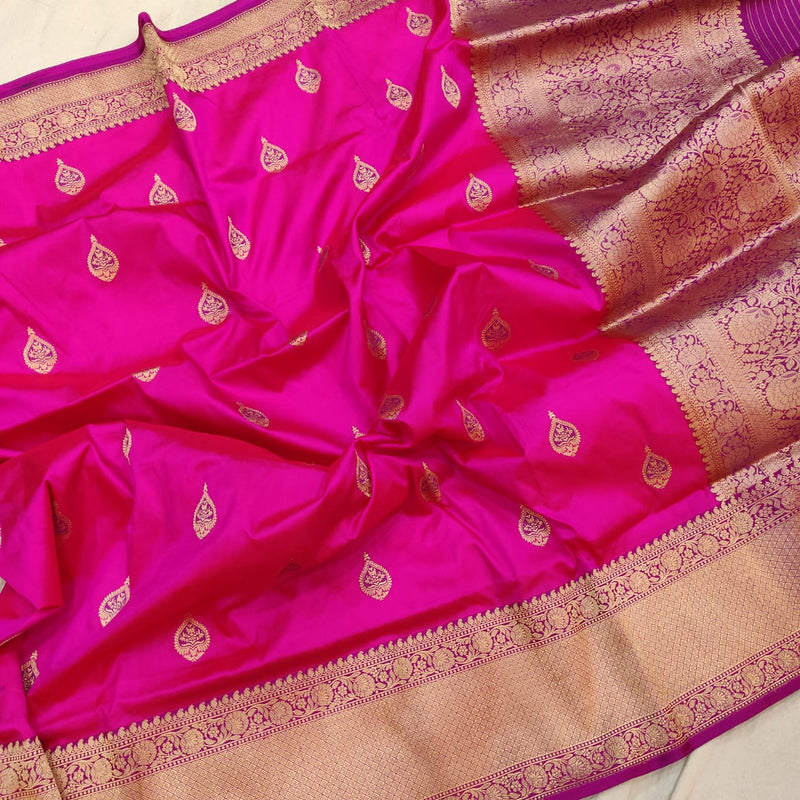 Pink Colour Katan Silk Handwoven Banarasi Saree