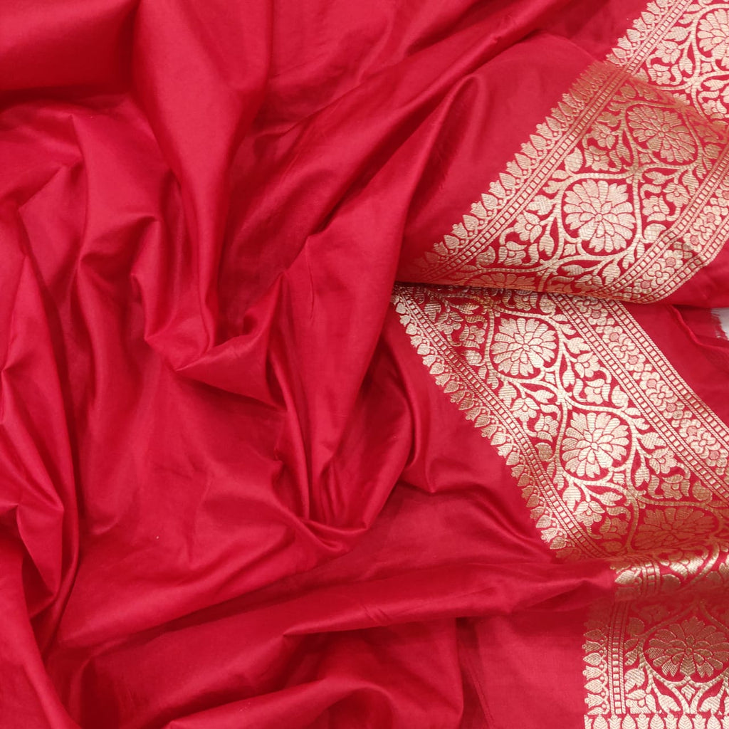 Red Colour Katan Silk Handwoven Banarasi Saree