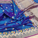 Dual shade Katan Silk Handwoven Banarasi Saree