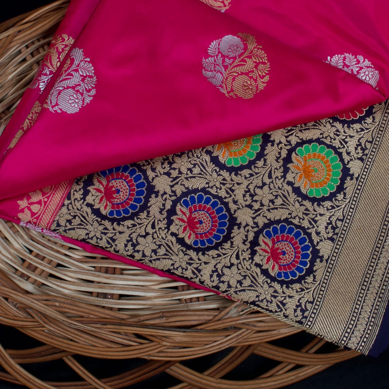 Pink Color Katan Silk Handwoven Banarasi Saree