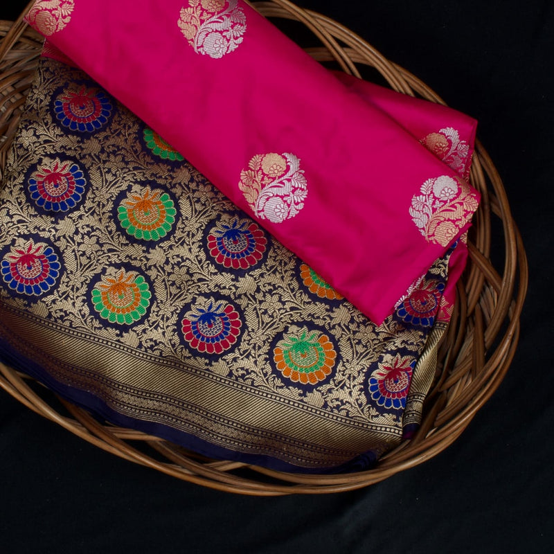 Pink Color Katan Silk Handwoven Banarasi Saree