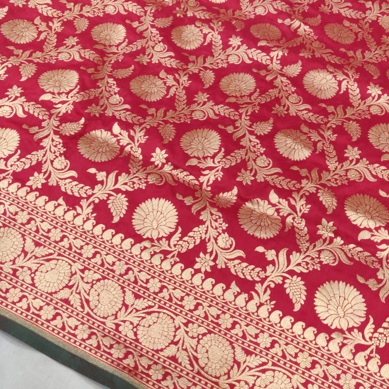 Red Katan Silk Handwoven Banarasi Saree