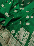 Green Katan Silk Handwoven Banarasi Saree